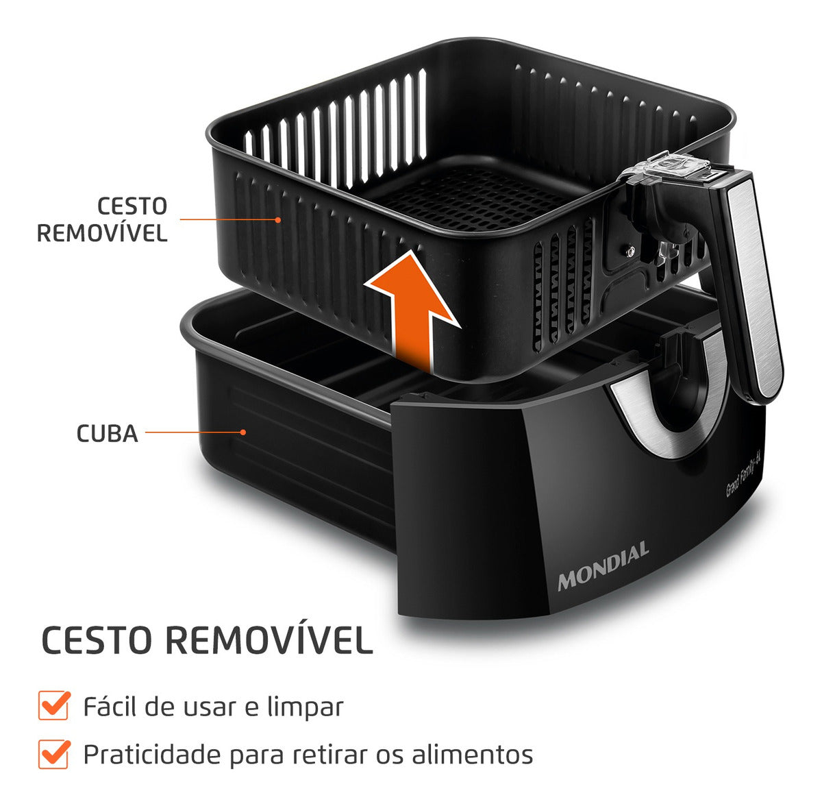 Fritadeira Sem Óleo Air Fryer 6l Afn-60-Bi 1900w Preto/inox