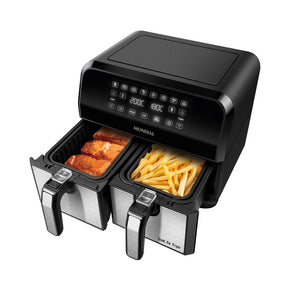 Fritadeira Dual Duplo Cesto 8L Preto/Inox 2000W AFD-01-BI