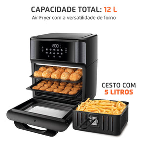 Fritadeira Air Fryer Forno Oven 12l Afon-12l-bg Preto