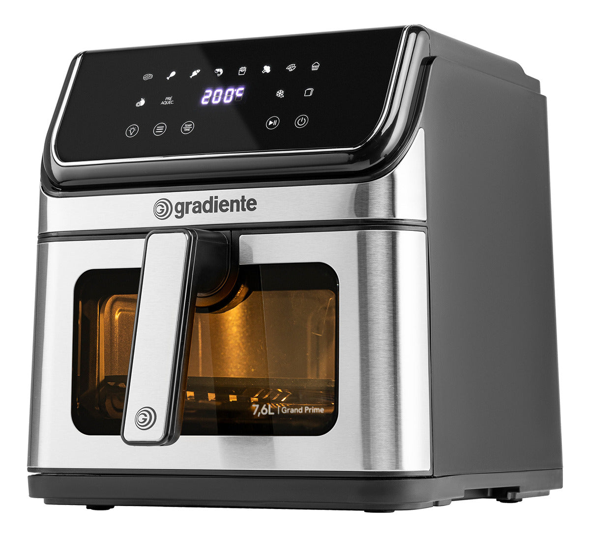 Fritadeira Eletrica Sem Óleo Airfryer 7,6 Litros Grand Prime Gradiente Cesto Removível Inox Com Timer 127V